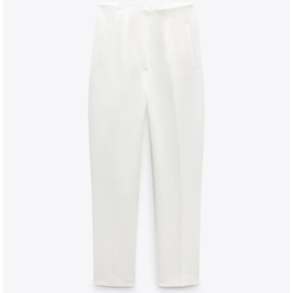 Zara XS High Waisted Pants White - Picture 3 of 4